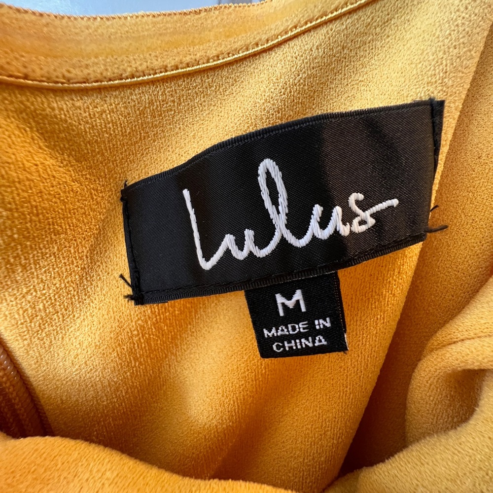 Lulu's Yellow Strapless Maxi Dress with Front Slit - Picture 6 of 6